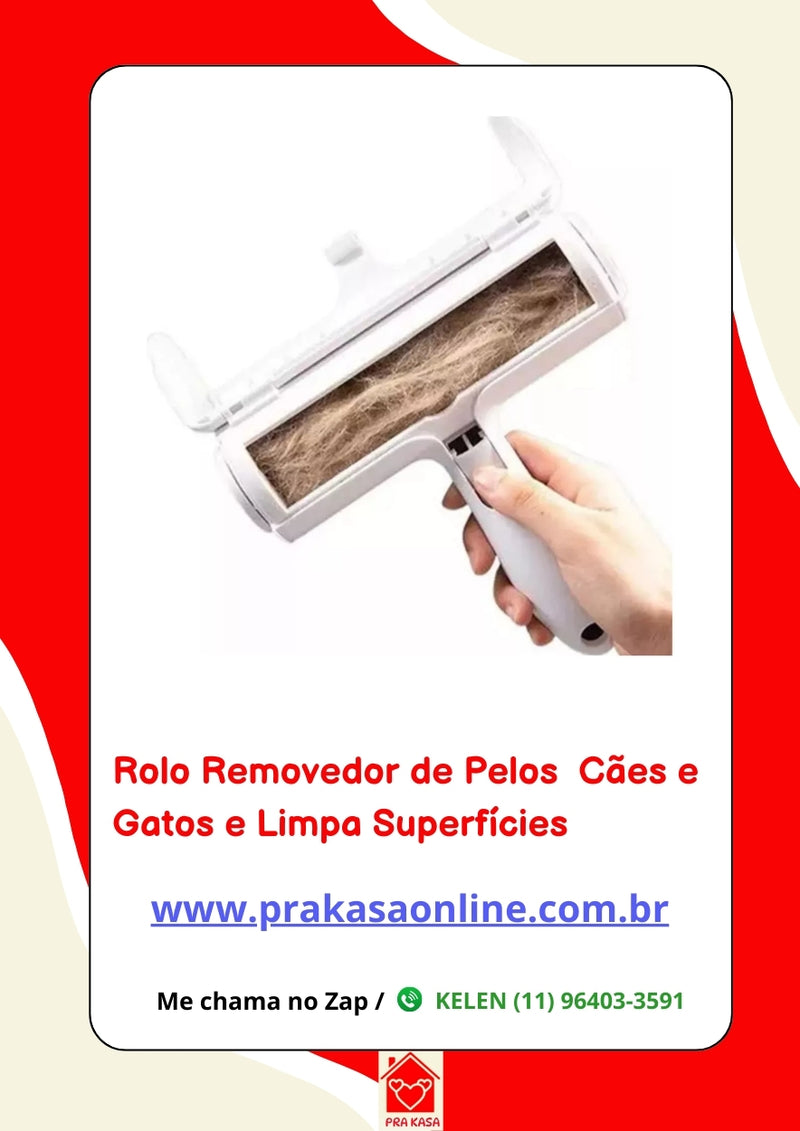 Rolo Mágico Removedor Tira Pelos Roupa Sofá Cães Gatos