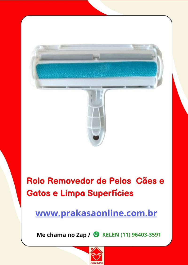 Rolo Mágico Removedor Tira Pelos Roupa Sofá Cães Gatos
