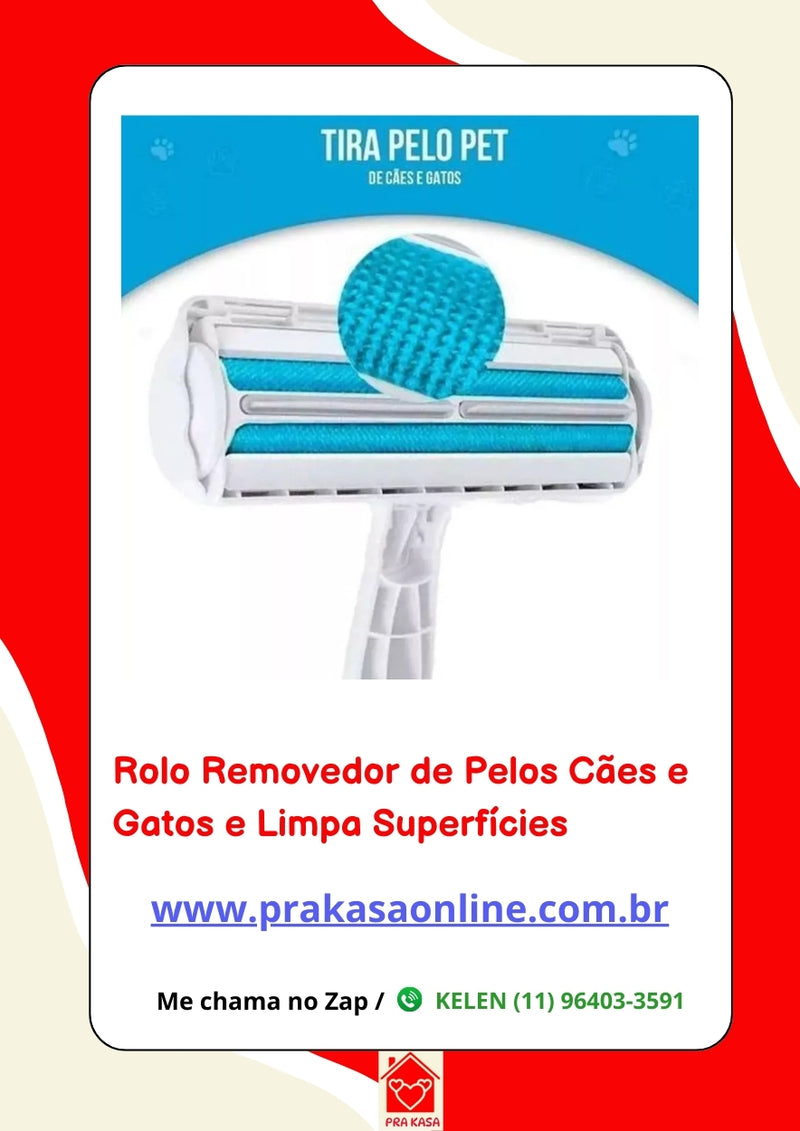 Rolo Mágico Removedor Tira Pelos Roupa Sofá Cães Gatos