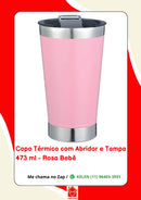 Copo Térmico para Cerveja Café Chá Chopp 473ml Com Tampa e Abridor