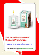Vela Aromática Acalma Pet Perfumada de Camomila Natural e Repelente de insetos