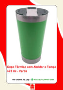 Copo Térmico para Cerveja Café Chá Chopp 473ml Com Tampa e Abridor
