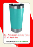 Copo Térmico para Cerveja Café Chá Chopp 473ml Com Tampa e Abridor