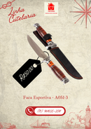 Faca Esportiva Taue A051-3 Cabo Em Madeira E Metal (30,5cm)