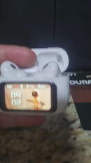 Fone de Ouvido Bluetooth Tela Lcd Touch Screen Branco