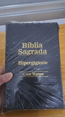 Bíblia Letra Hipergigante - Zíper - Preta - C/ Harpa