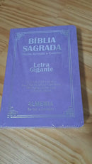 Bíblia Sagrada Gigante Luxo Lilás  com Harpa - Mulher - RC