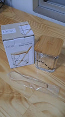 Açucareiro Lyor em Vidro com Tampa de Bambu e Colher Formigas